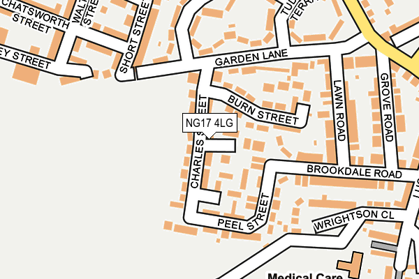NG17 4LG map - OS OpenMap – Local (Ordnance Survey)