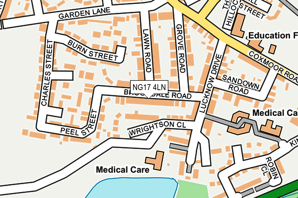 NG17 4LN map - OS OpenMap – Local (Ordnance Survey)