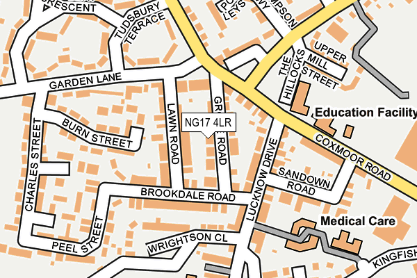 NG17 4LR map - OS OpenMap – Local (Ordnance Survey)