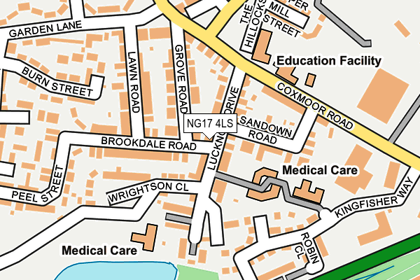 NG17 4LS map - OS OpenMap – Local (Ordnance Survey)