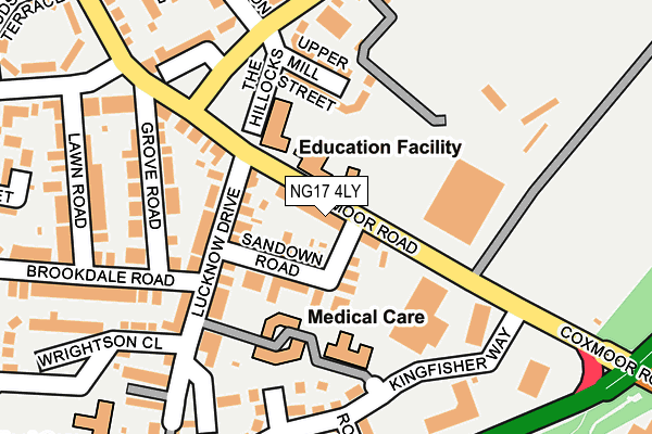 NG17 4LY map - OS OpenMap – Local (Ordnance Survey)