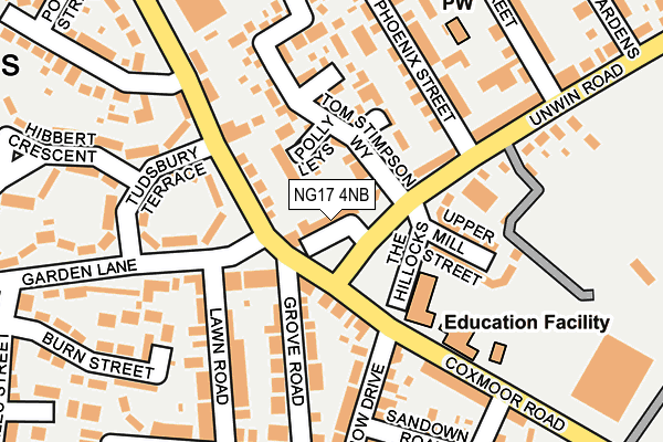 NG17 4NB map - OS OpenMap – Local (Ordnance Survey)