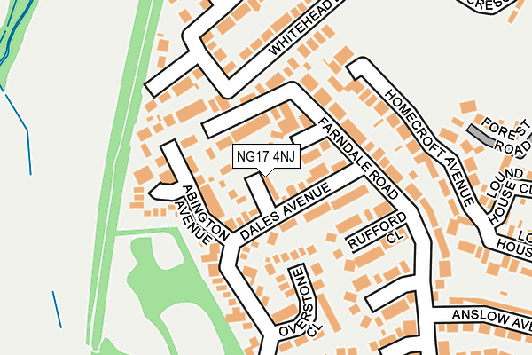 NG17 4NJ map - OS OpenMap – Local (Ordnance Survey)