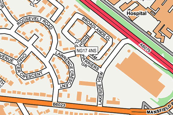 NG17 4NS map - OS OpenMap – Local (Ordnance Survey)