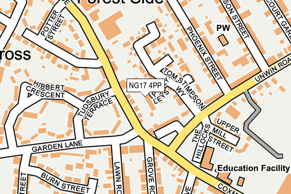 NG17 4PP map - OS OpenMap – Local (Ordnance Survey)