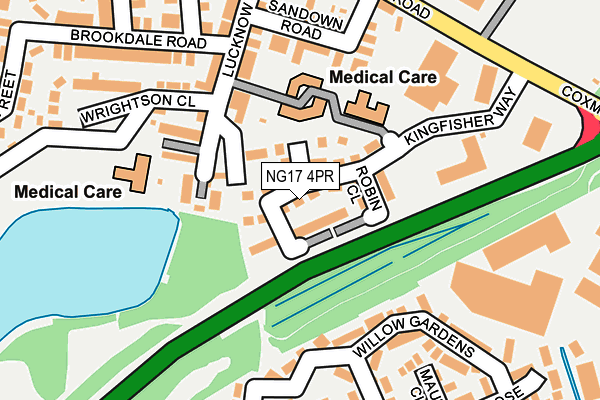 NG17 4PR map - OS OpenMap – Local (Ordnance Survey)