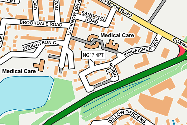 NG17 4PT map - OS OpenMap – Local (Ordnance Survey)