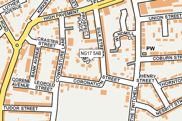 NG17 5AB map - OS OpenMap – Local (Ordnance Survey)