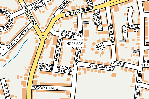 NG17 5AF map - OS OpenMap – Local (Ordnance Survey)