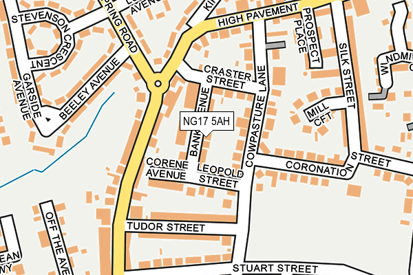 NG17 5AH map - OS OpenMap – Local (Ordnance Survey)
