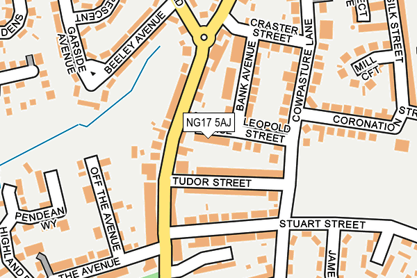 NG17 5AJ map - OS OpenMap – Local (Ordnance Survey)
