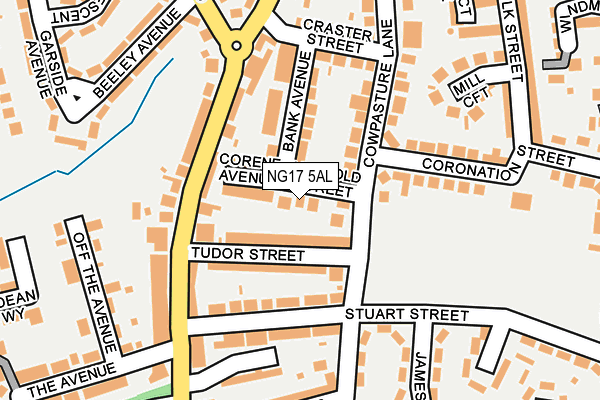 NG17 5AL map - OS OpenMap – Local (Ordnance Survey)