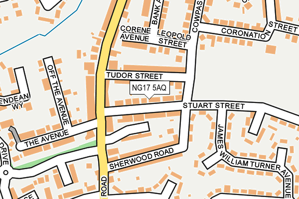 NG17 5AQ map - OS OpenMap – Local (Ordnance Survey)