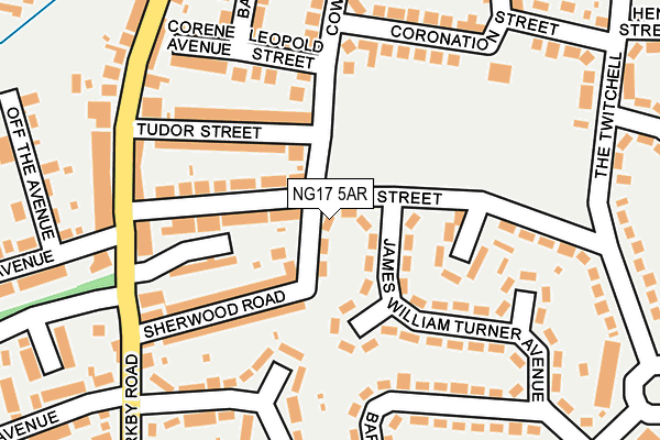 NG17 5AR map - OS OpenMap – Local (Ordnance Survey)