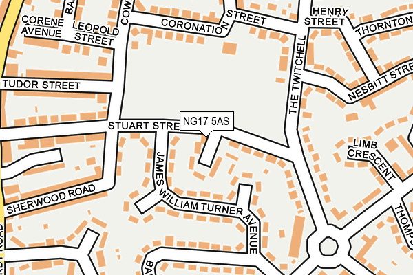 NG17 5AS map - OS OpenMap – Local (Ordnance Survey)