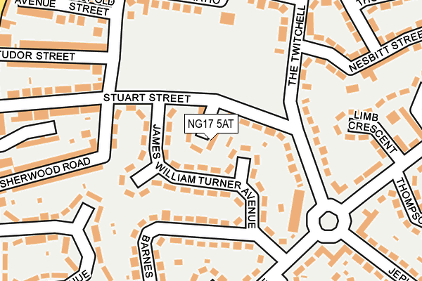 NG17 5AT map - OS OpenMap – Local (Ordnance Survey)