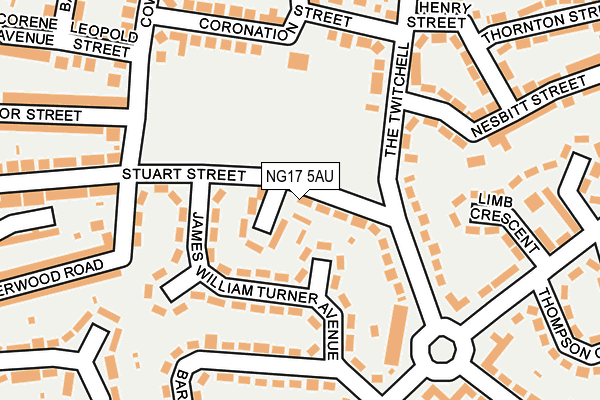 NG17 5AU map - OS OpenMap – Local (Ordnance Survey)