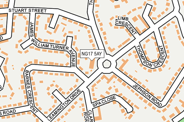 NG17 5AY map - OS OpenMap – Local (Ordnance Survey)