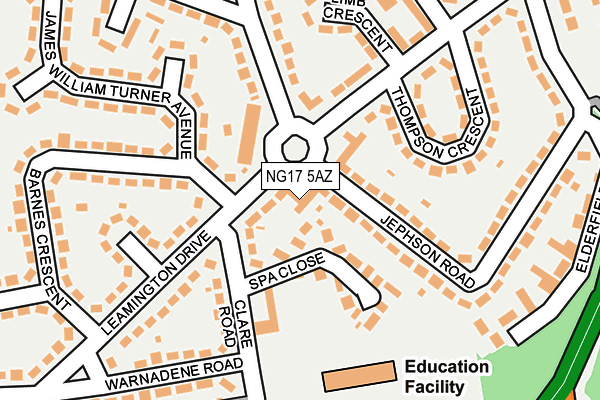 NG17 5AZ map - OS OpenMap – Local (Ordnance Survey)