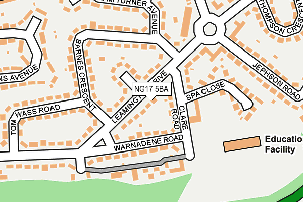 NG17 5BA map - OS OpenMap – Local (Ordnance Survey)
