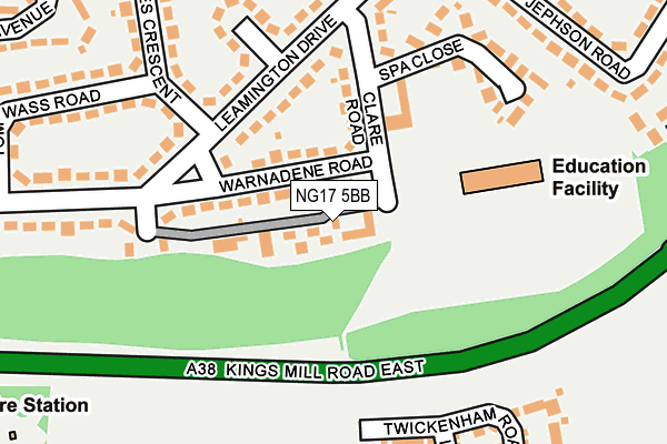 NG17 5BB map - OS OpenMap – Local (Ordnance Survey)