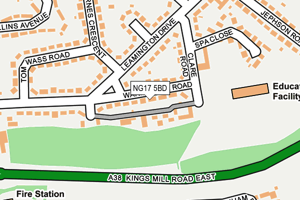NG17 5BD map - OS OpenMap – Local (Ordnance Survey)