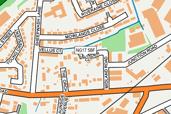 NG17 5BF map - OS OpenMap – Local (Ordnance Survey)