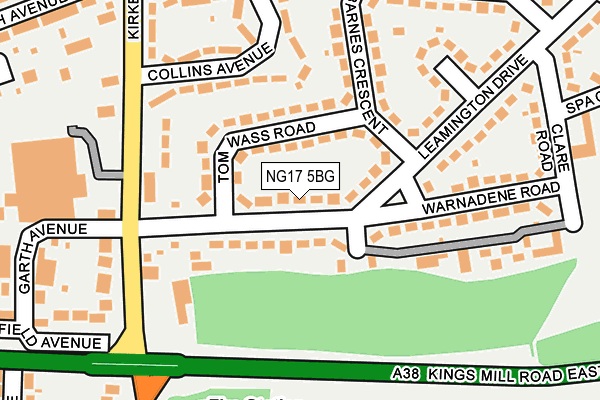 NG17 5BG map - OS OpenMap – Local (Ordnance Survey)