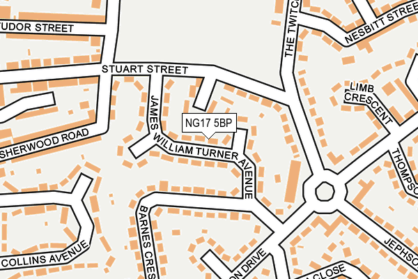 NG17 5BP map - OS OpenMap – Local (Ordnance Survey)