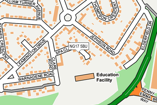 NG17 5BU map - OS OpenMap – Local (Ordnance Survey)