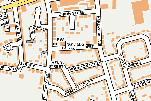 NG17 5DG map - OS OpenMap – Local (Ordnance Survey)