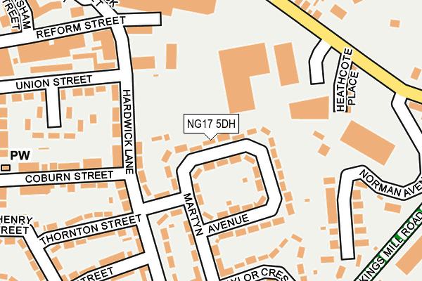 NG17 5DH map - OS OpenMap – Local (Ordnance Survey)