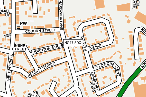 NG17 5DQ map - OS OpenMap – Local (Ordnance Survey)