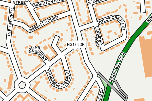 NG17 5DR map - OS OpenMap – Local (Ordnance Survey)