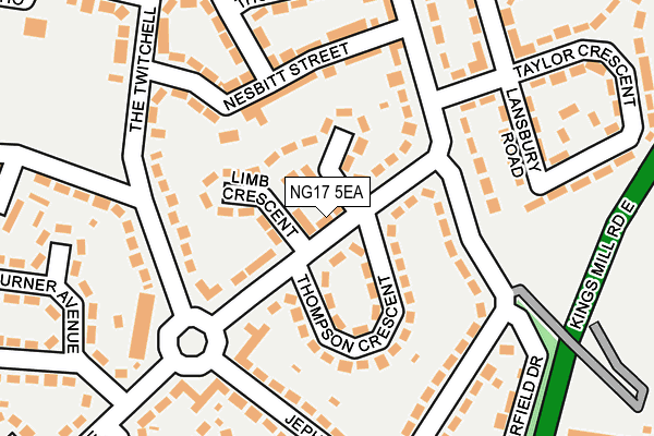 NG17 5EA map - OS OpenMap – Local (Ordnance Survey)
