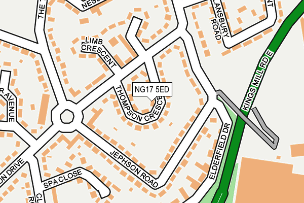 NG17 5ED map - OS OpenMap – Local (Ordnance Survey)
