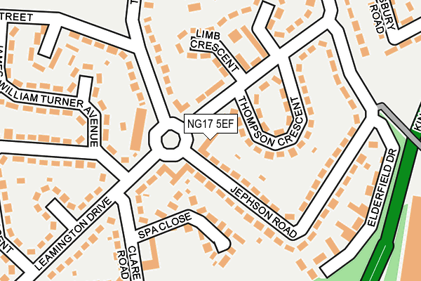 NG17 5EF map - OS OpenMap – Local (Ordnance Survey)