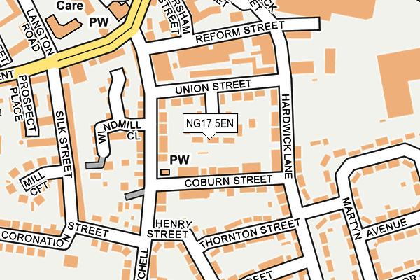 NG17 5EN map - OS OpenMap – Local (Ordnance Survey)