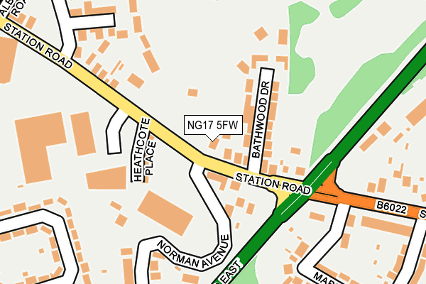 NG17 5FW map - OS OpenMap – Local (Ordnance Survey)