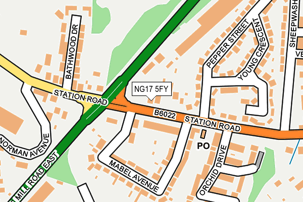 NG17 5FY map - OS OpenMap – Local (Ordnance Survey)