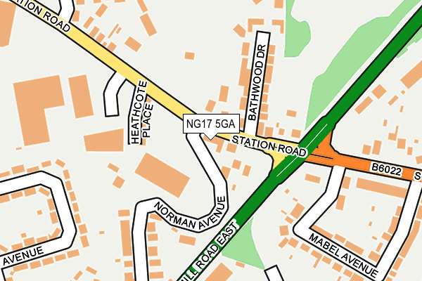 NG17 5GA map - OS OpenMap – Local (Ordnance Survey)