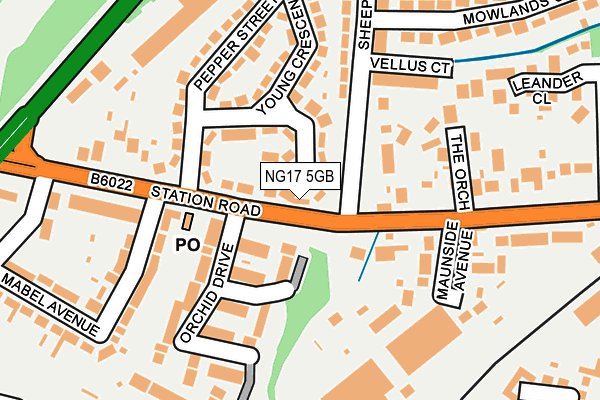 NG17 5GB map - OS OpenMap – Local (Ordnance Survey)