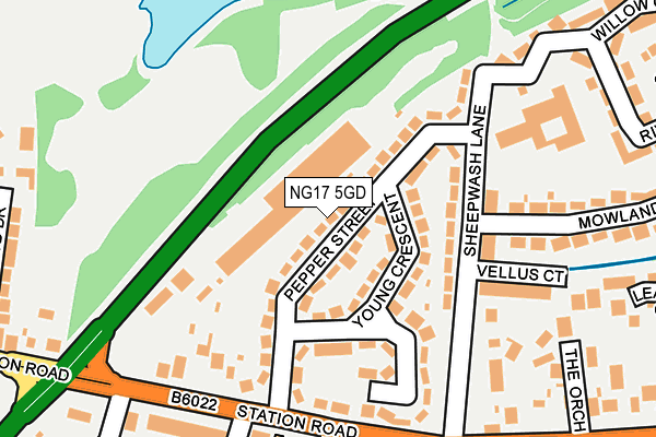 NG17 5GD map - OS OpenMap – Local (Ordnance Survey)