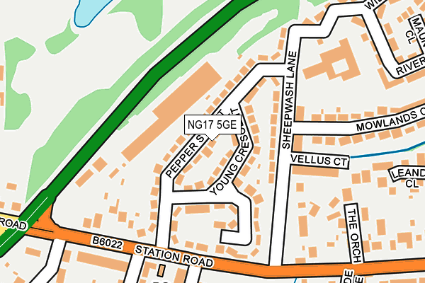 NG17 5GE map - OS OpenMap – Local (Ordnance Survey)