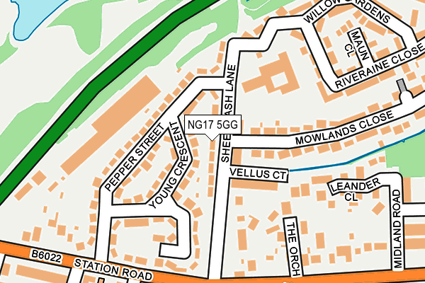 NG17 5GG map - OS OpenMap – Local (Ordnance Survey)