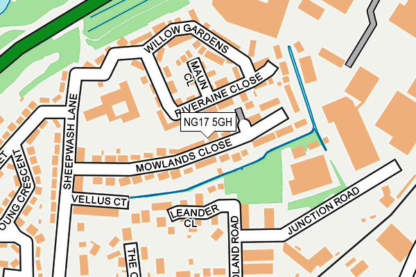NG17 5GH map - OS OpenMap – Local (Ordnance Survey)