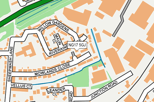 NG17 5GJ map - OS OpenMap – Local (Ordnance Survey)