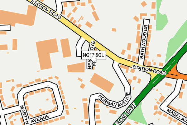 NG17 5GL map - OS OpenMap – Local (Ordnance Survey)