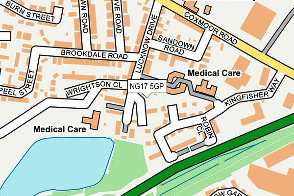 NG17 5GP map - OS OpenMap – Local (Ordnance Survey)