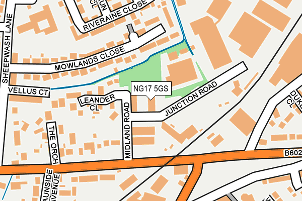 NG17 5GS map - OS OpenMap – Local (Ordnance Survey)